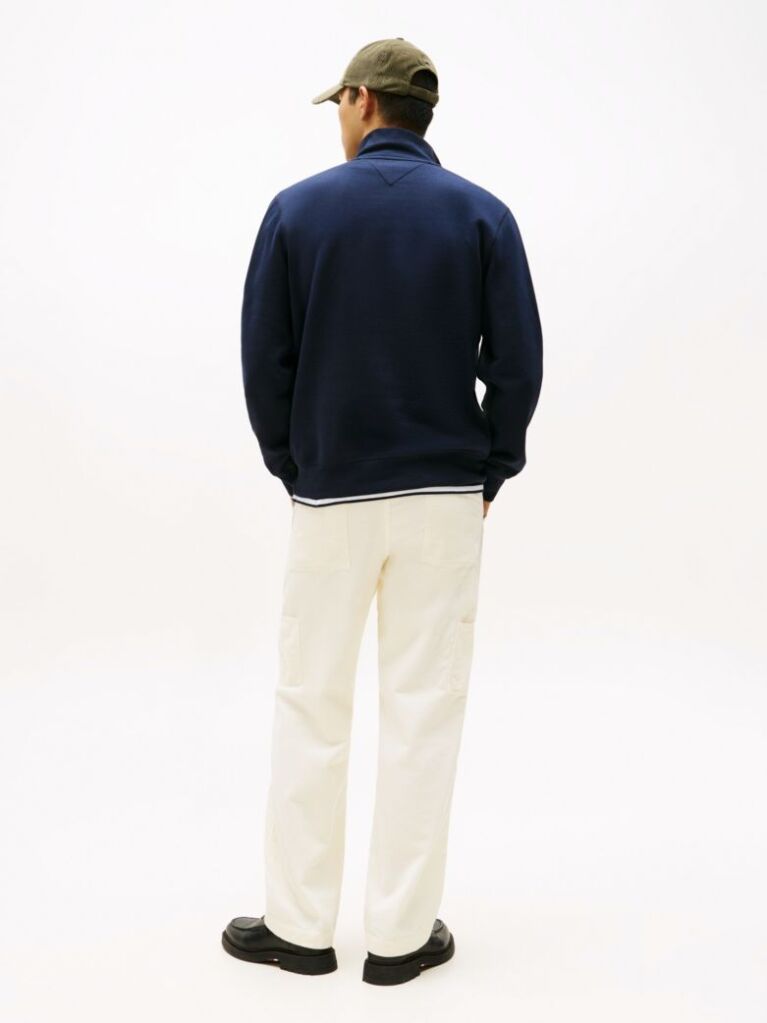 Blue Quarter-Zip Fleece Sweatshirt  Men