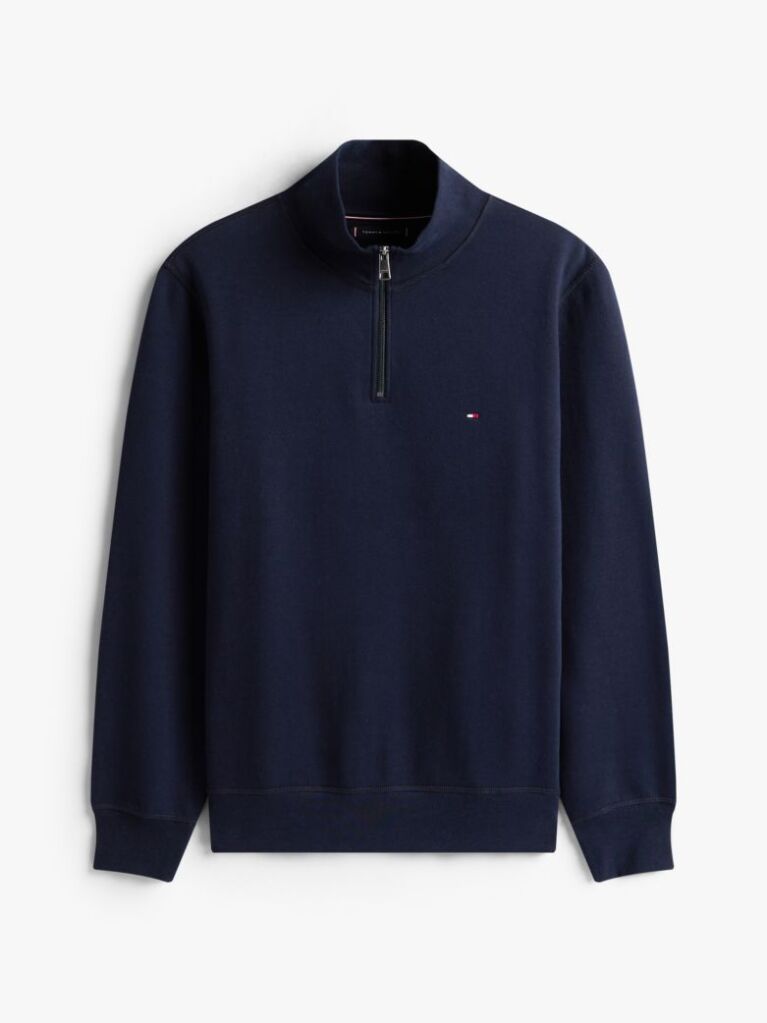 Blue Quarter-Zip Fleece Sweatshirt  Men