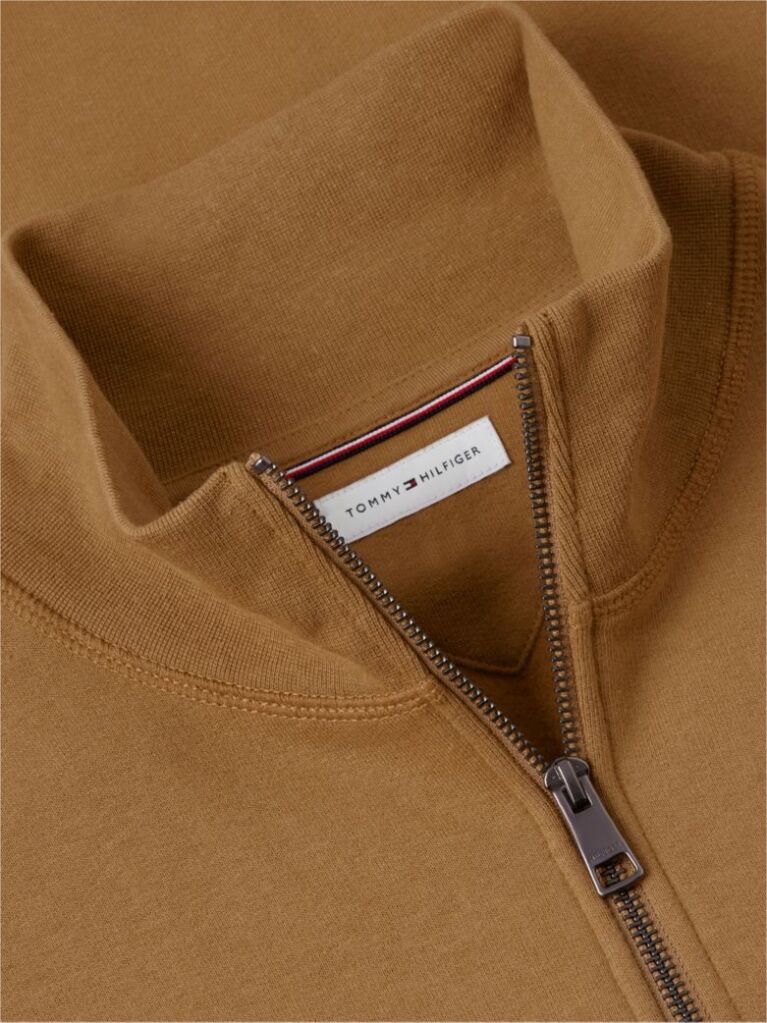 Brown Quarter-Zip Fleece Sweatshirt  Men