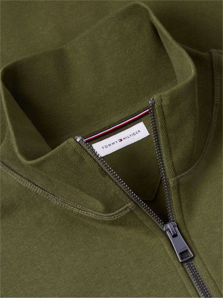Green Quarter-Zip Fleece Sweatshirt  Men