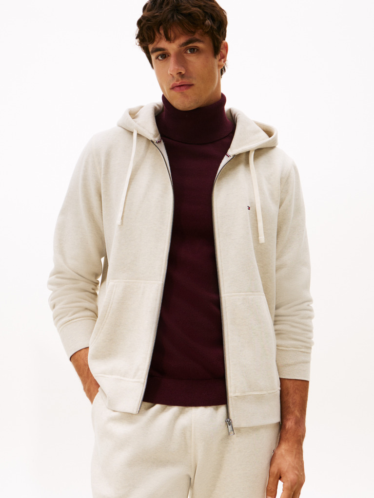 Μπεζ Hoody Fleece Με Φερμουάρ  Άνδρες