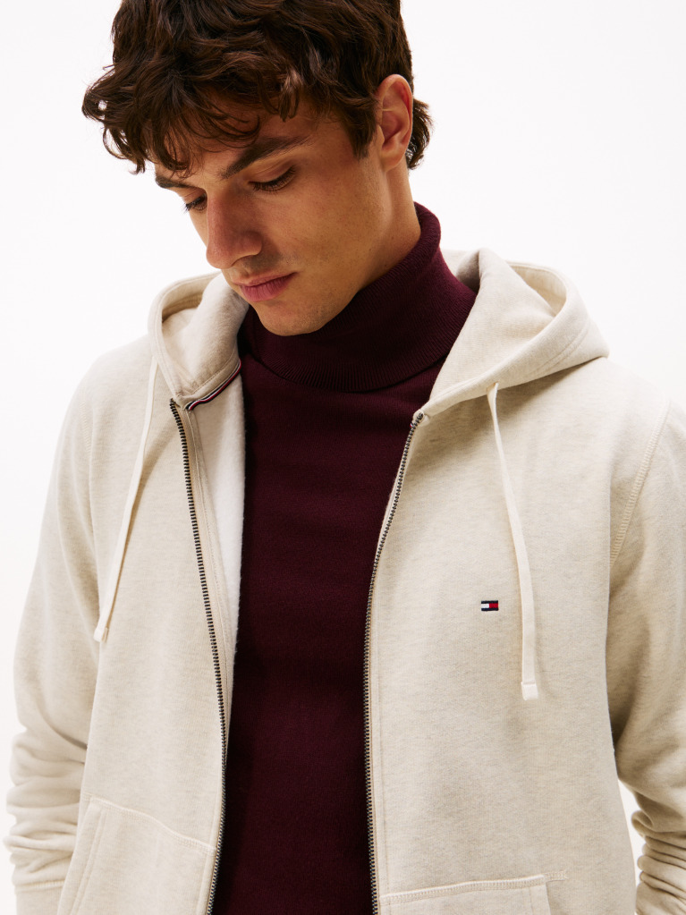 Μπεζ Hoody Fleece Με Φερμουάρ  Άνδρες