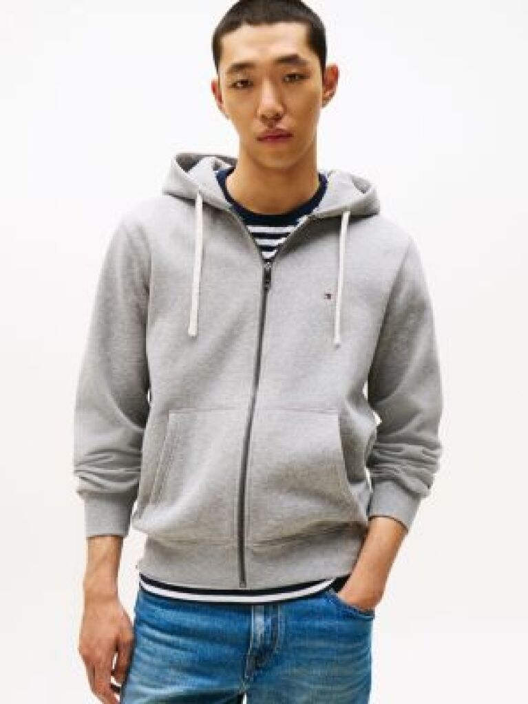 Γκρι Hoody Fleece Με Φερμουάρ  Άνδρες