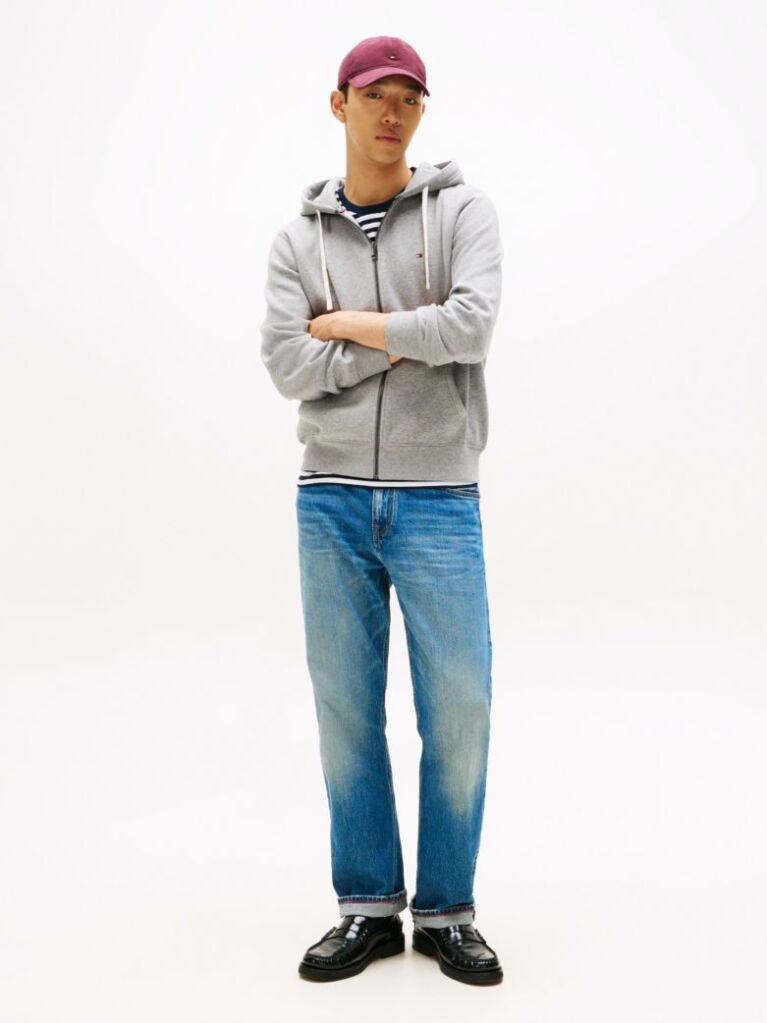 Γκρι Hoody Fleece Με Φερμουάρ  Άνδρες