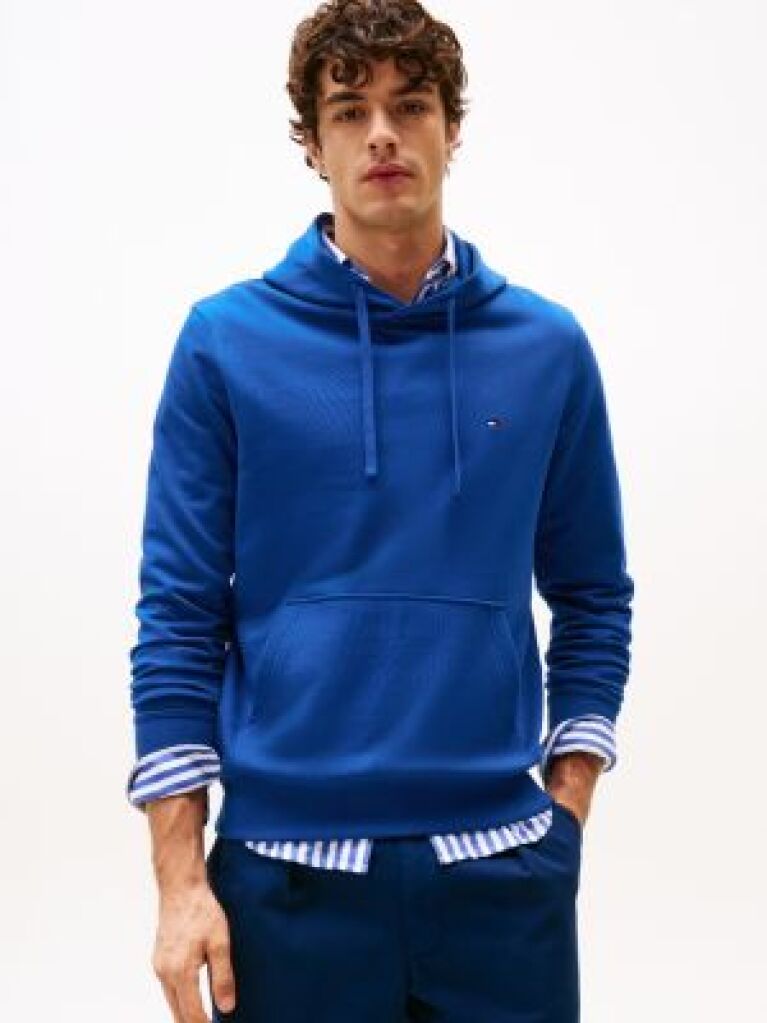 Μπλε Hoody Από Βαμβακερό Terry Με Κεντητό Σημαιάκι  Άνδρες