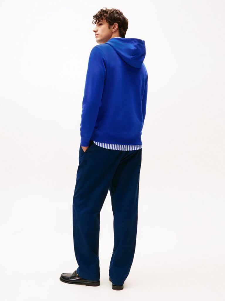 Μπλε Hoody Από Βαμβακερό Terry Με Κεντητό Σημαιάκι  Άνδρες
