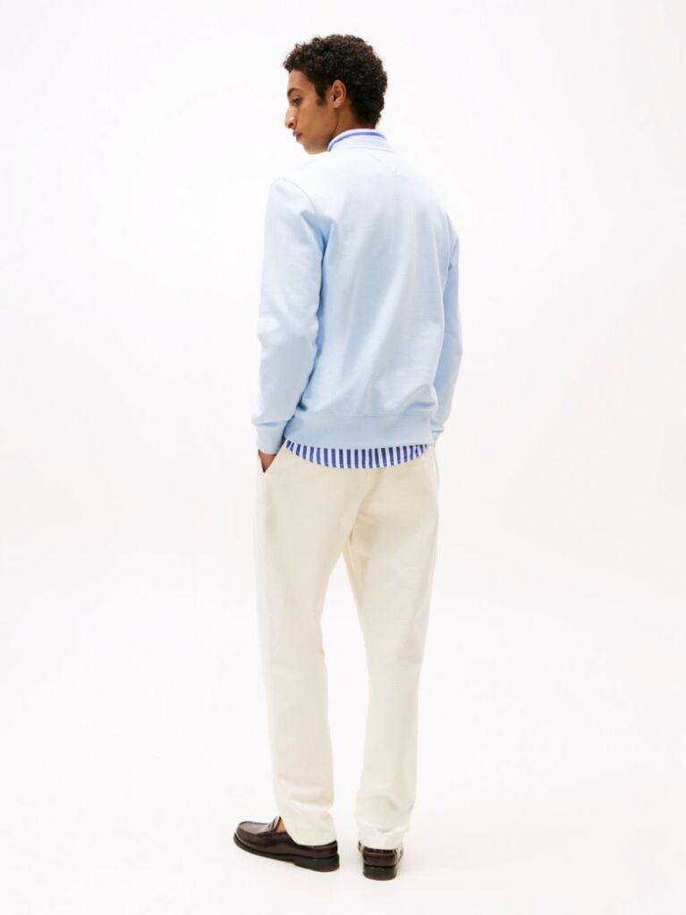 Blue Terry Crew Neck Sweatshirt  Men