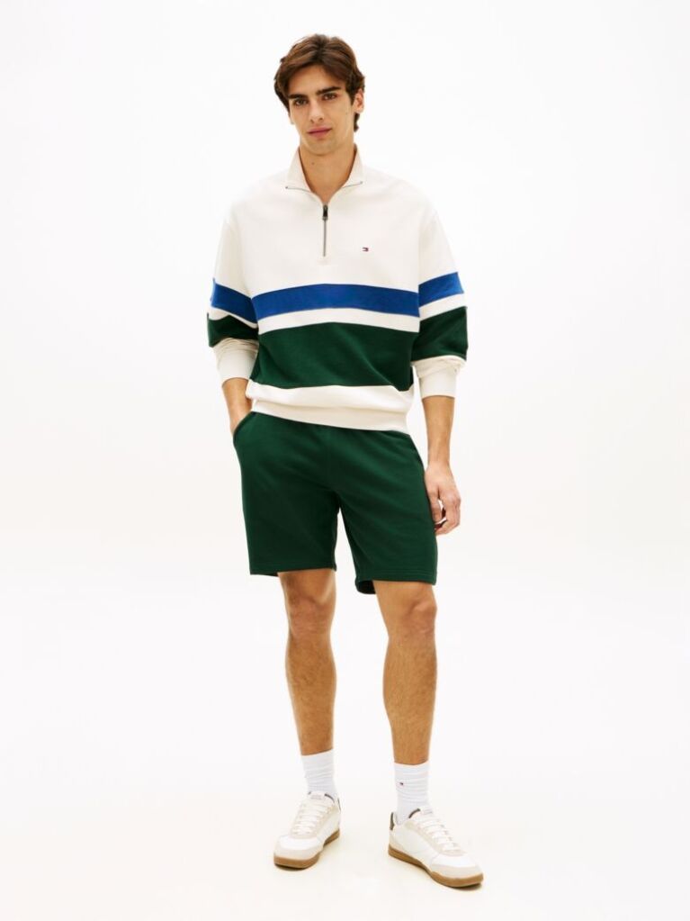 Green Flag Embroidery Sweat Bermuda Shorts  Men
