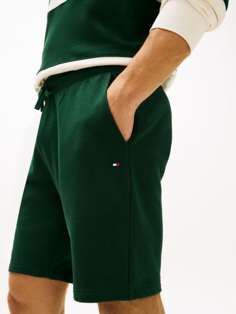 Green Flag Embroidery Sweat Bermuda Shorts  Men