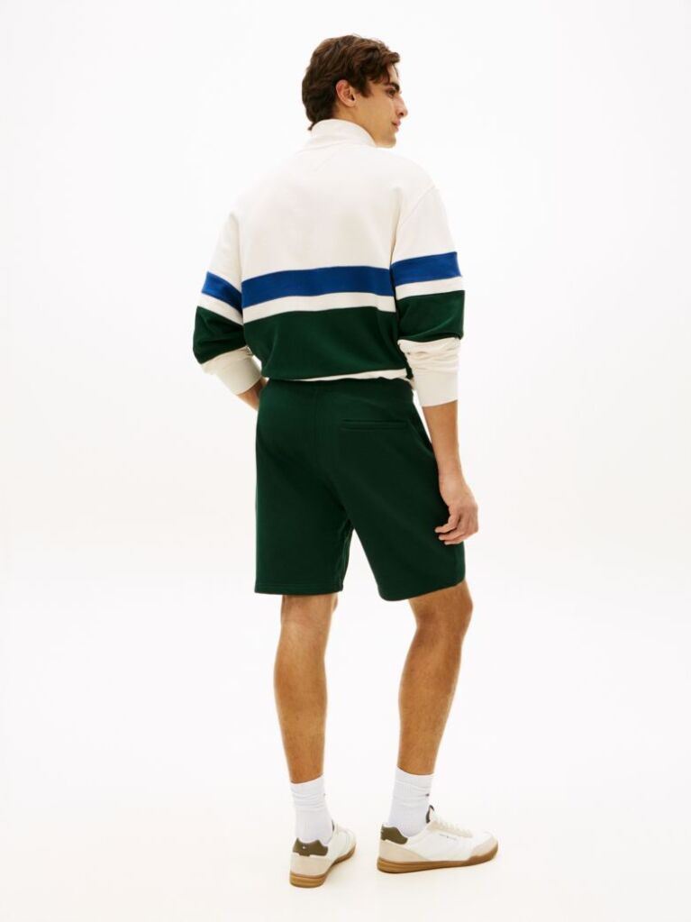 Green Flag Embroidery Sweat Bermuda Shorts  Men