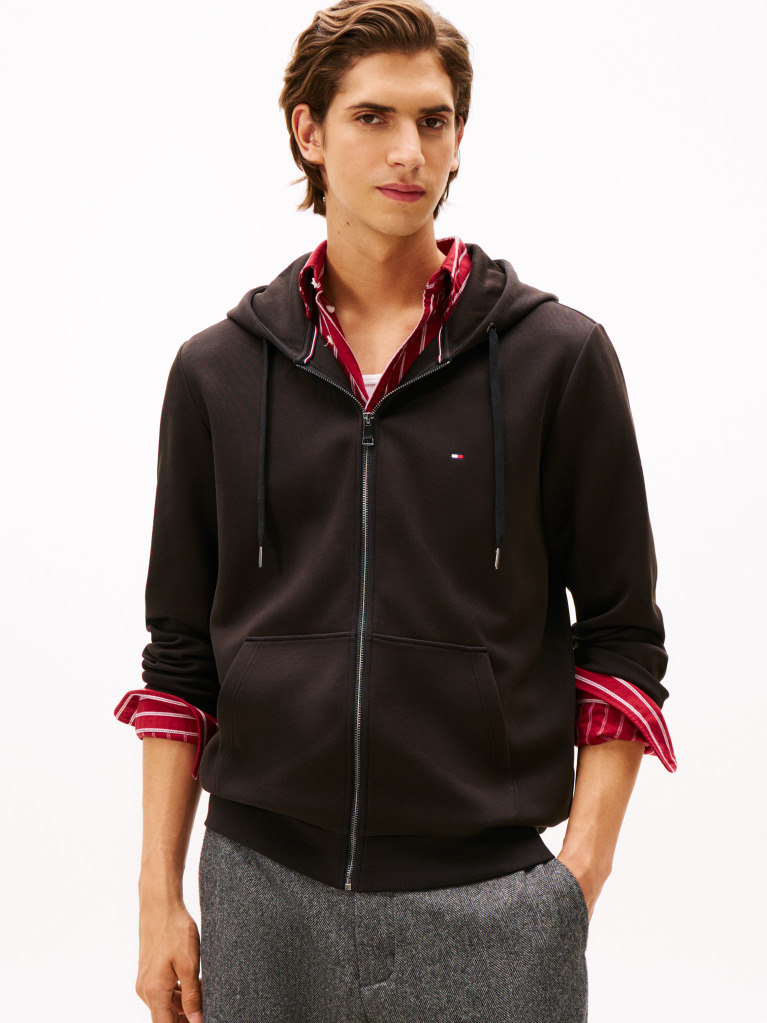 Black Essential Intechno Zip Sweatshirt  Men
