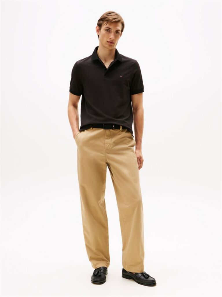 Black Moisture Wicking Pique Regular Polo Shirt  Men