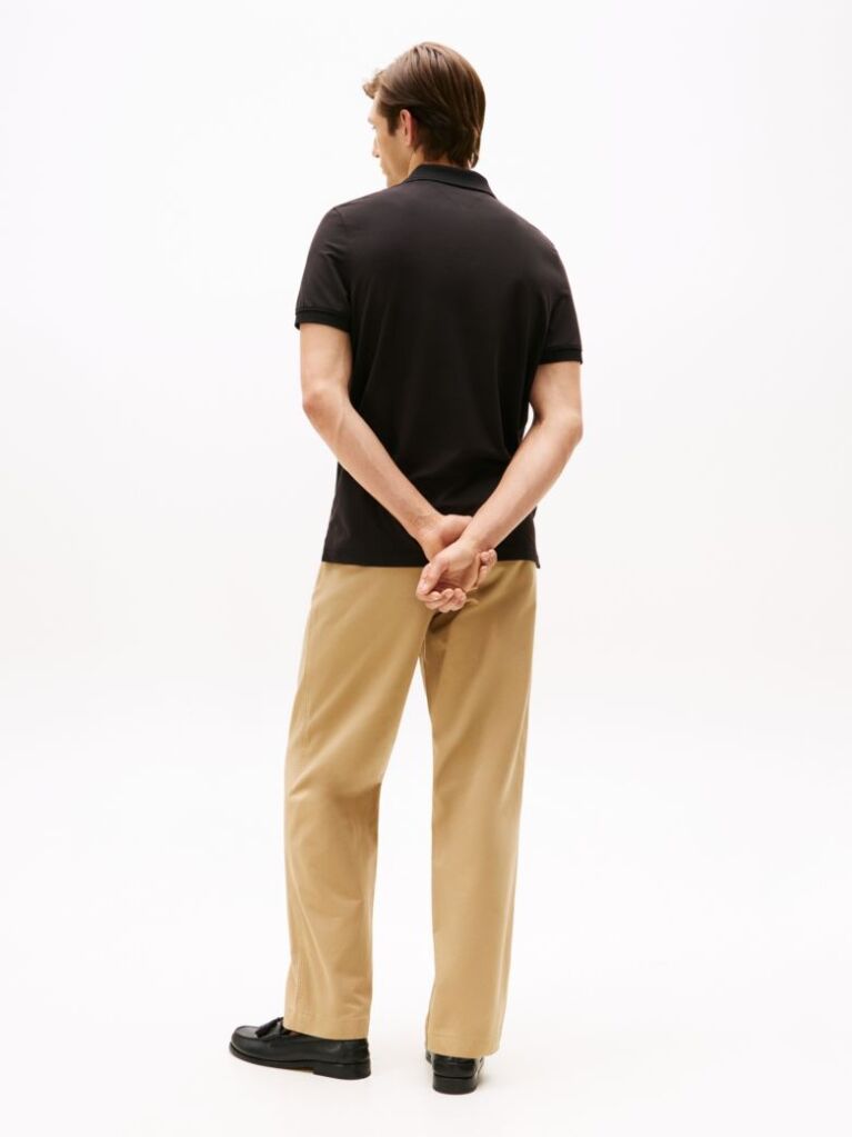 Black Moisture Wicking Pique Regular Polo Shirt  Men