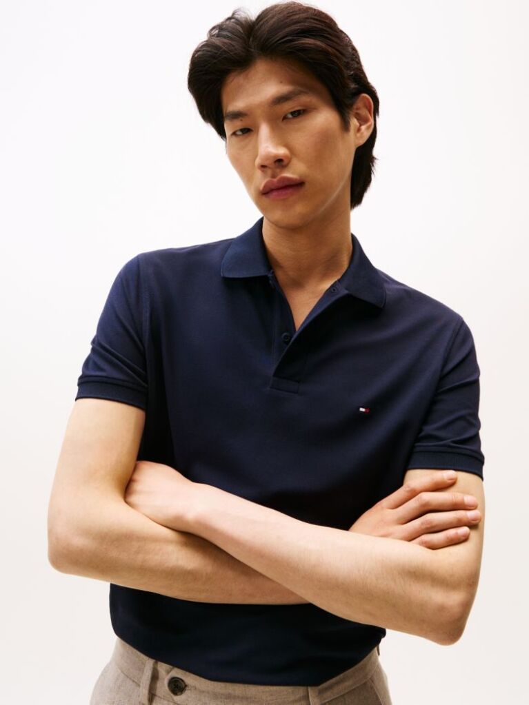 Blue Moisture Wicking Pique Regular Polo Shirt  Men