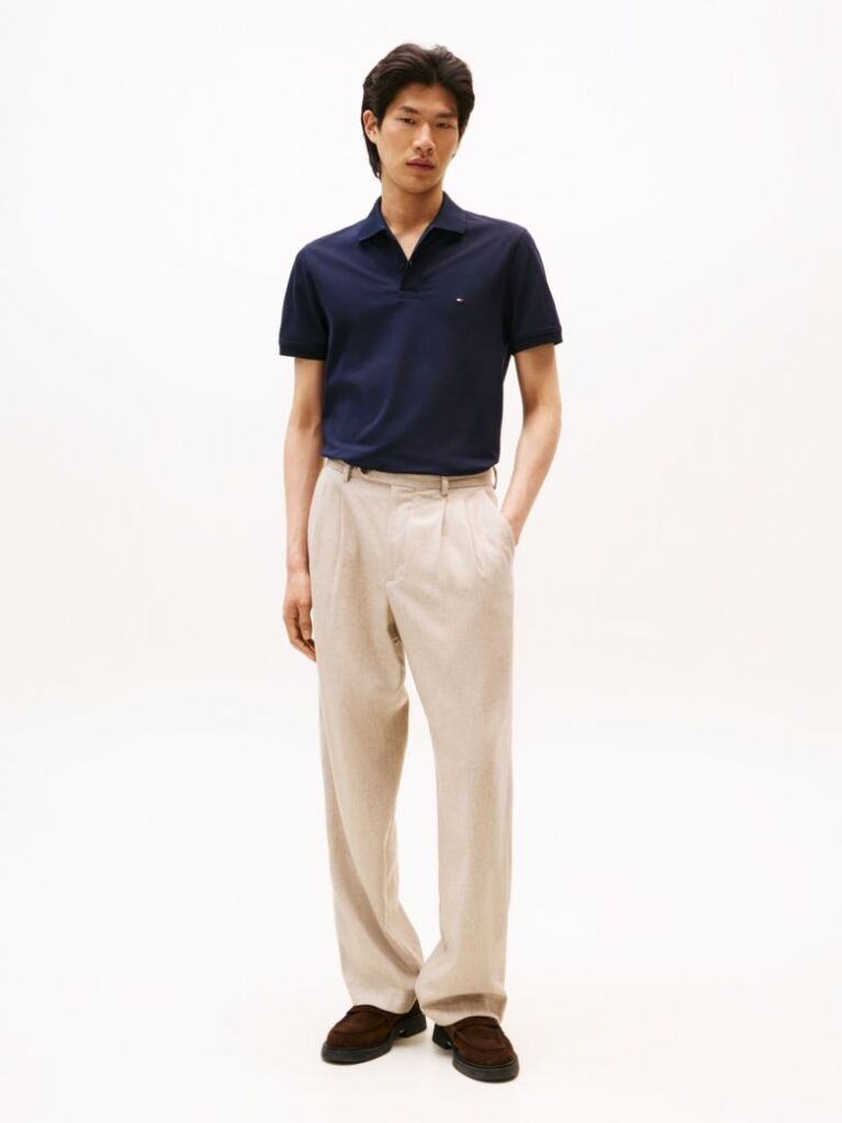 Blue Moisture Wicking Pique Regular Polo Shirt  Men