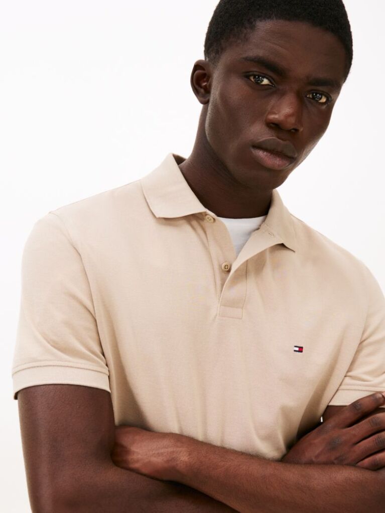 Beige Moisture Wicking Pique Regular Polo Shirt  Men