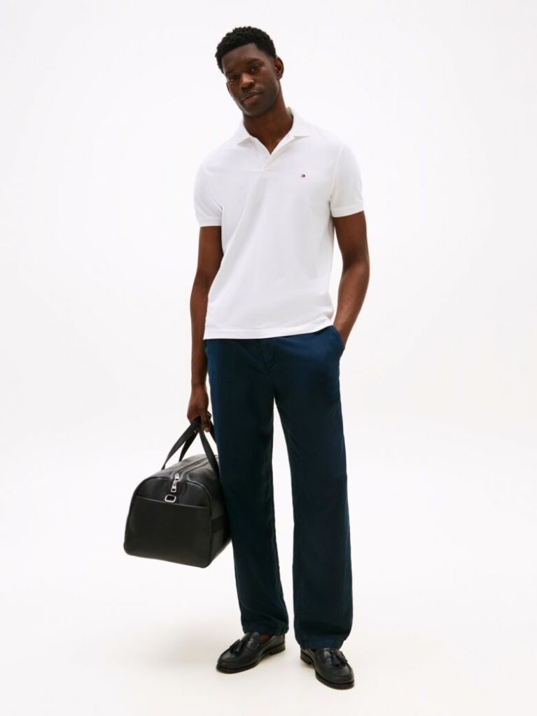 White Moisture Wicking Pique Regular Polo Shirt  Men