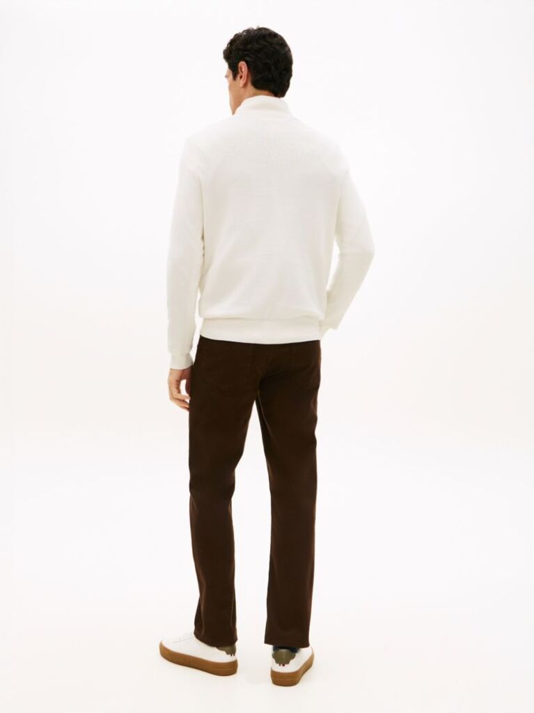 Beige Half-Zip Mock Turtleneck Jumper  Men