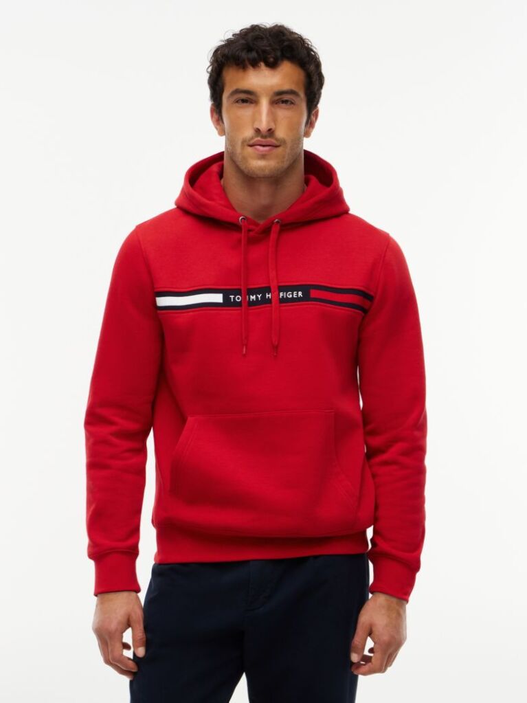 Κόκκινο Hoody Με Λογότυπο  Άνδρες