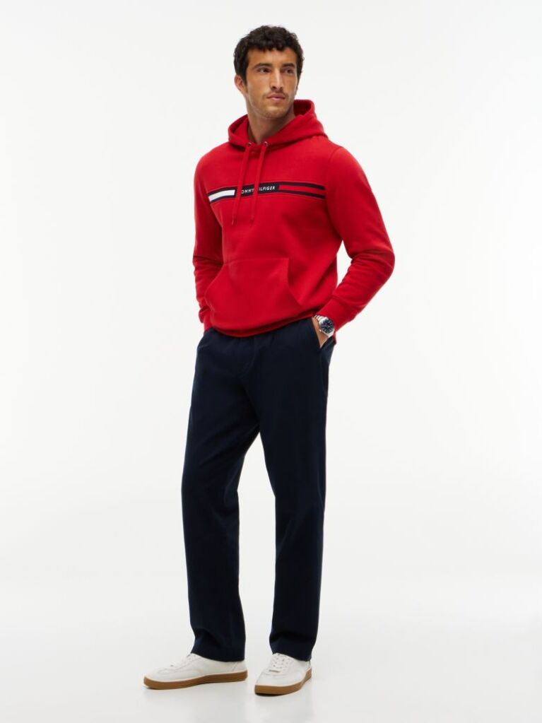 Κόκκινο Hoody Με Λογότυπο  Άνδρες