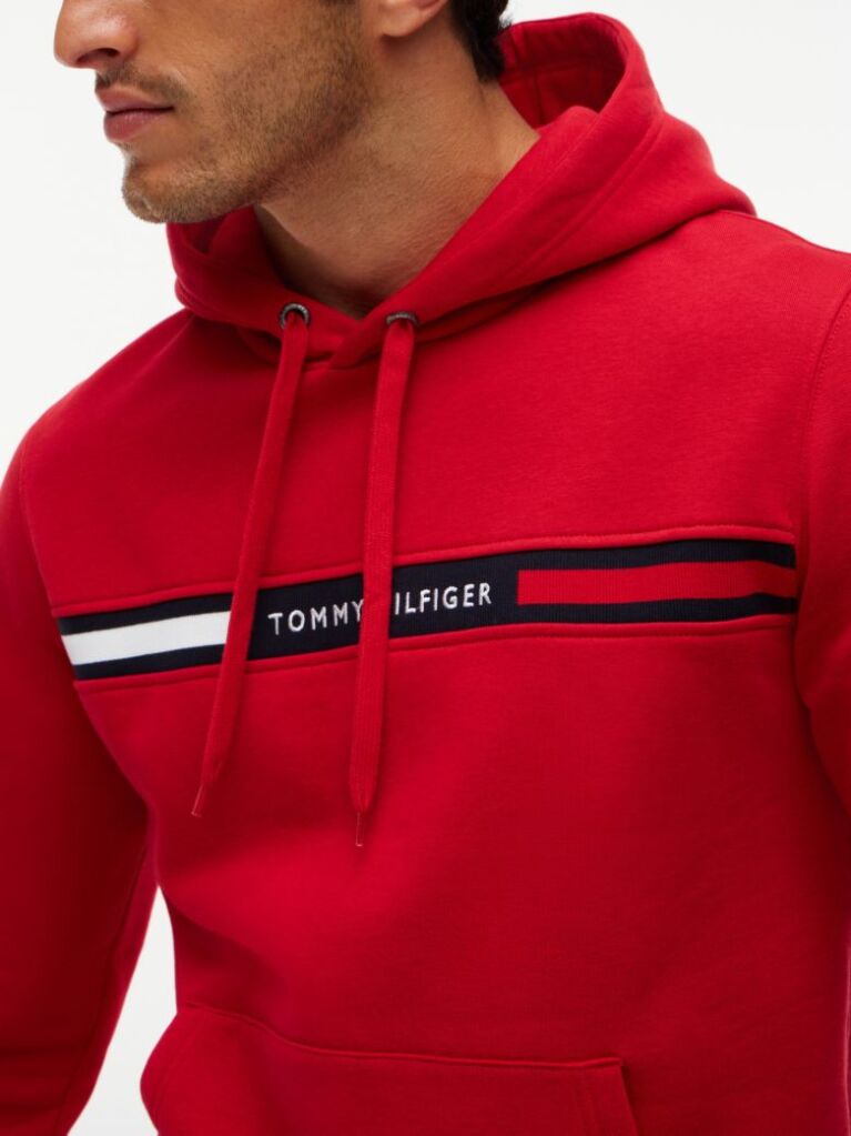 Κόκκινο Hoody Με Λογότυπο  Άνδρες