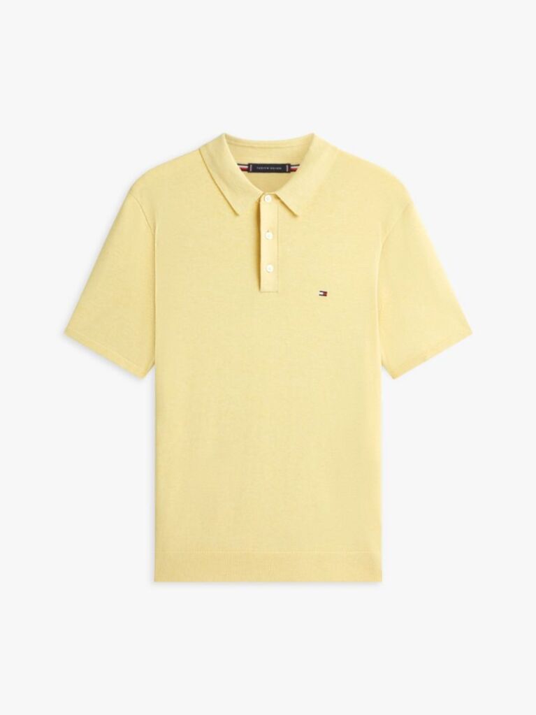 Yellow Regular Fit Knit Polo Shirt  Men