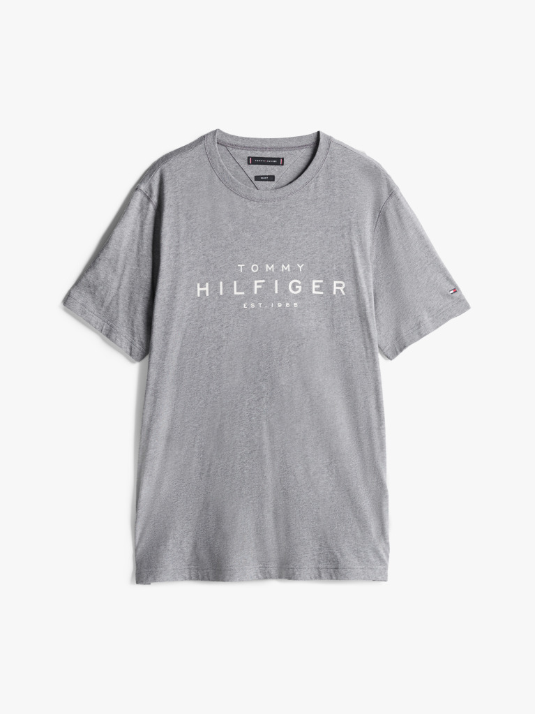Grey Logo Crew Neck T-Shirt  Men