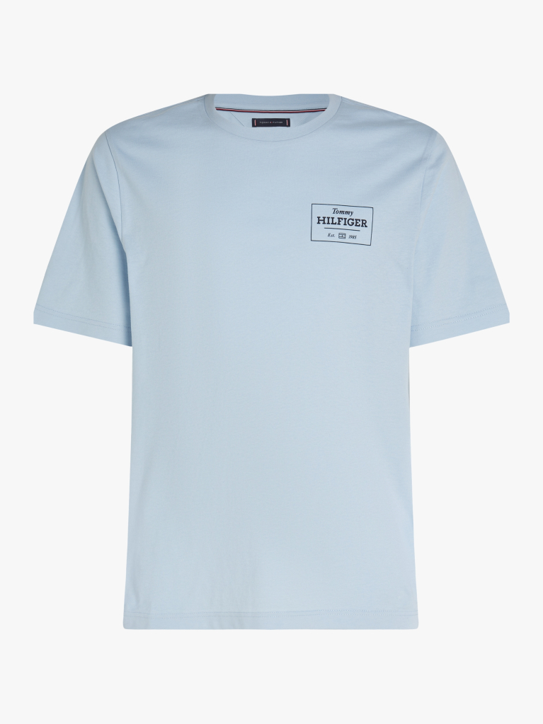 Blue Monotype Printed Label T-Shirt  Men