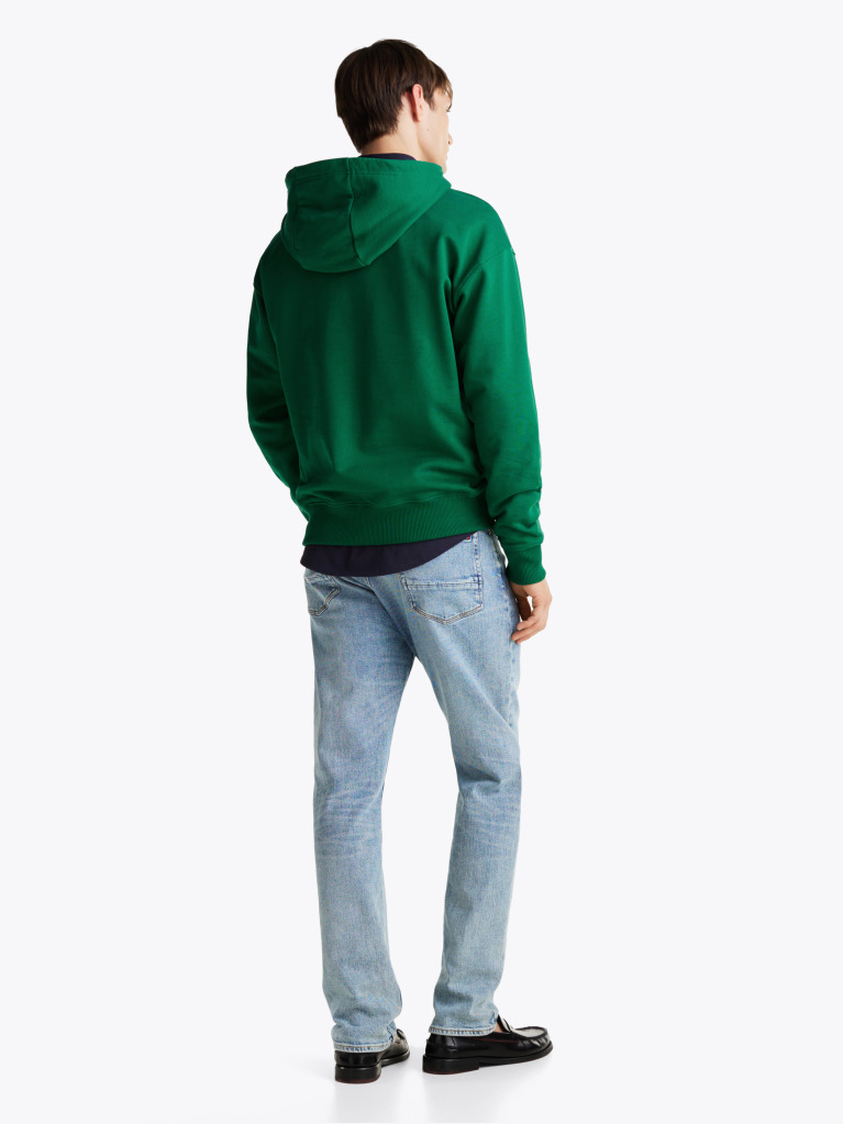 Green Logo Embroidery Hoody  Men