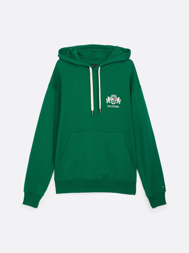 Green Logo Embroidery Hoody  Men