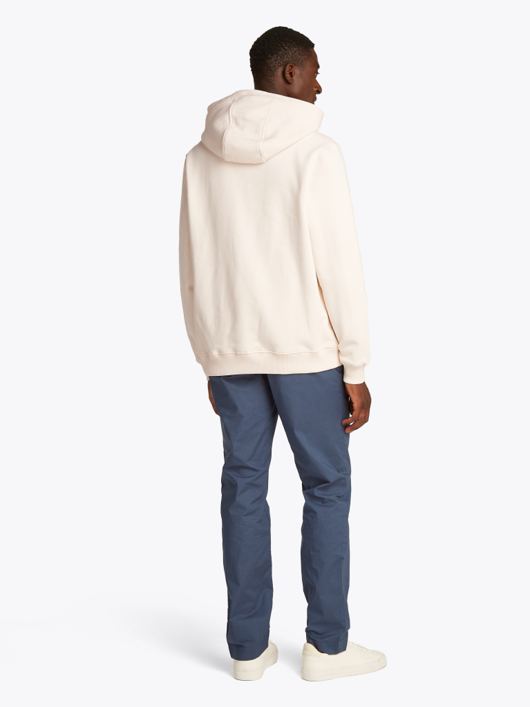 White Contrast TH Monogram Embroidery Hoody  Men