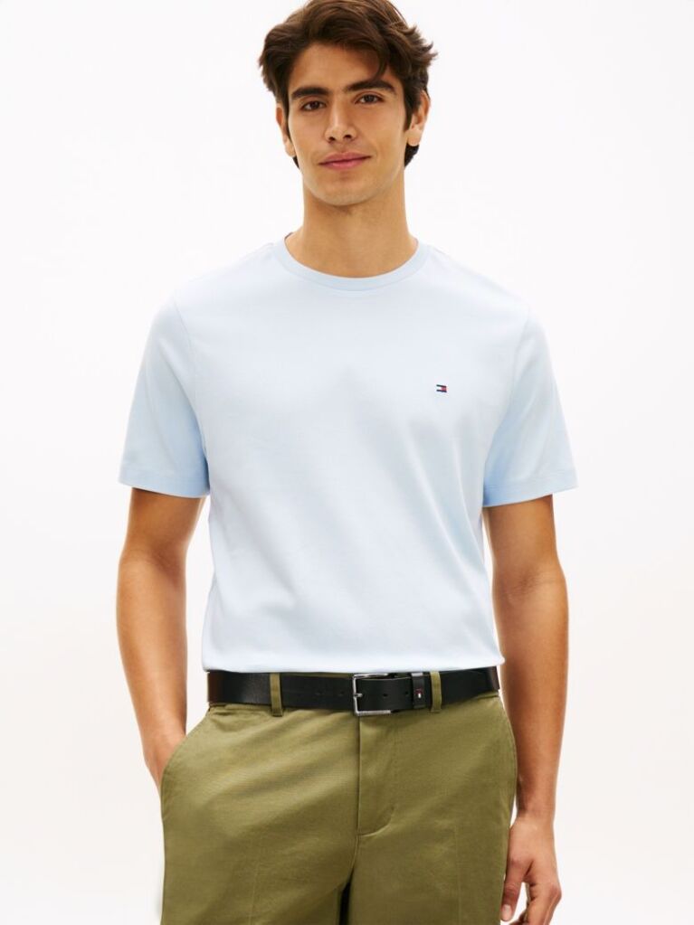Μπλε Interlock Πλεκτό T-Shirt  Άνδρες