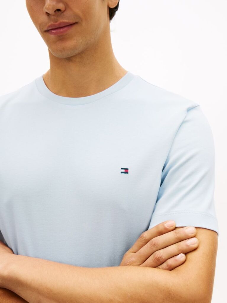 Μπλε Interlock Πλεκτό T-Shirt  Άνδρες