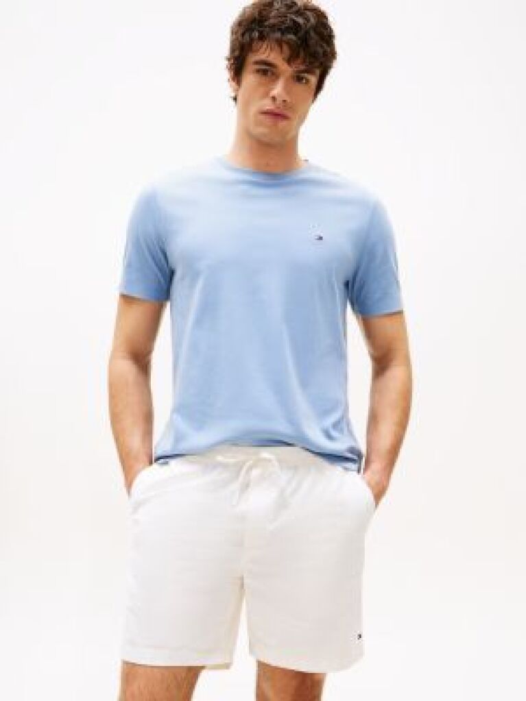 Blue Interlock Knit T-Shirt  Men