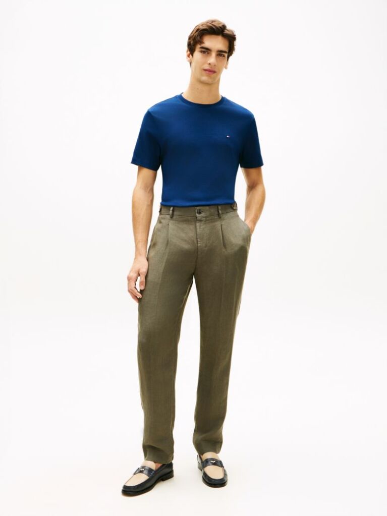 Μπλε Interlock Πλεκτό T-Shirt  Άνδρες