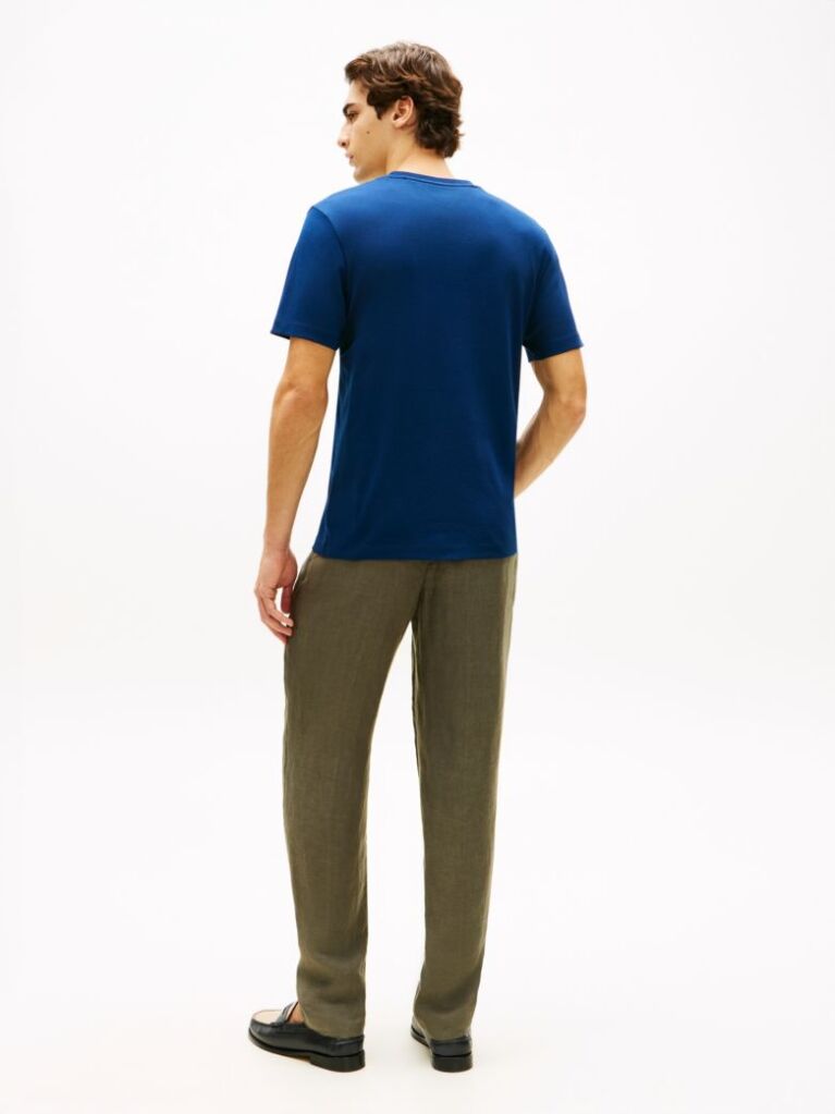 Μπλε Interlock Πλεκτό T-Shirt  Άνδρες