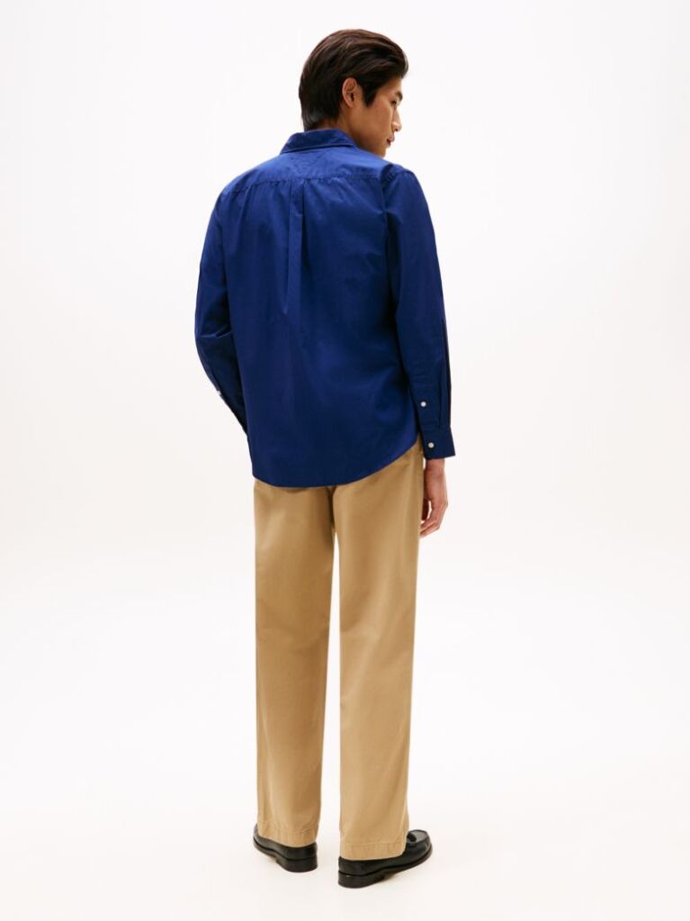 Blue TH Flex Regular Fit Poplin Shirt  Men