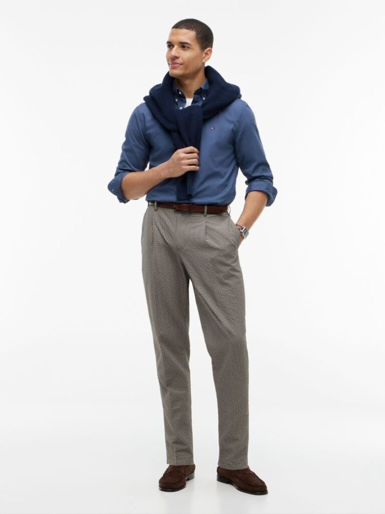 Blue TH Flex Regular Fit Poplin Shirt  Men