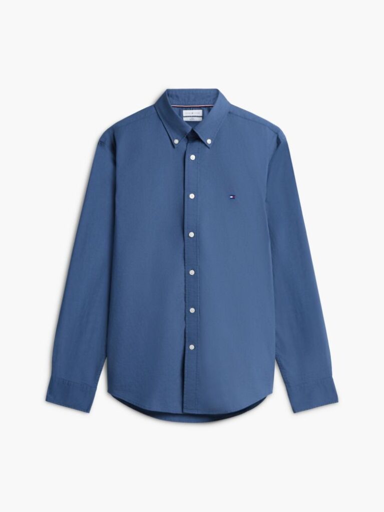 Blue TH Flex Regular Fit Poplin Shirt  Men