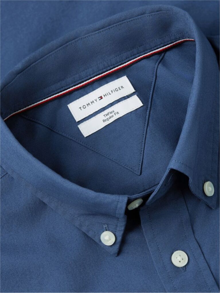 Blue TH Flex Regular Fit Poplin Shirt  Men