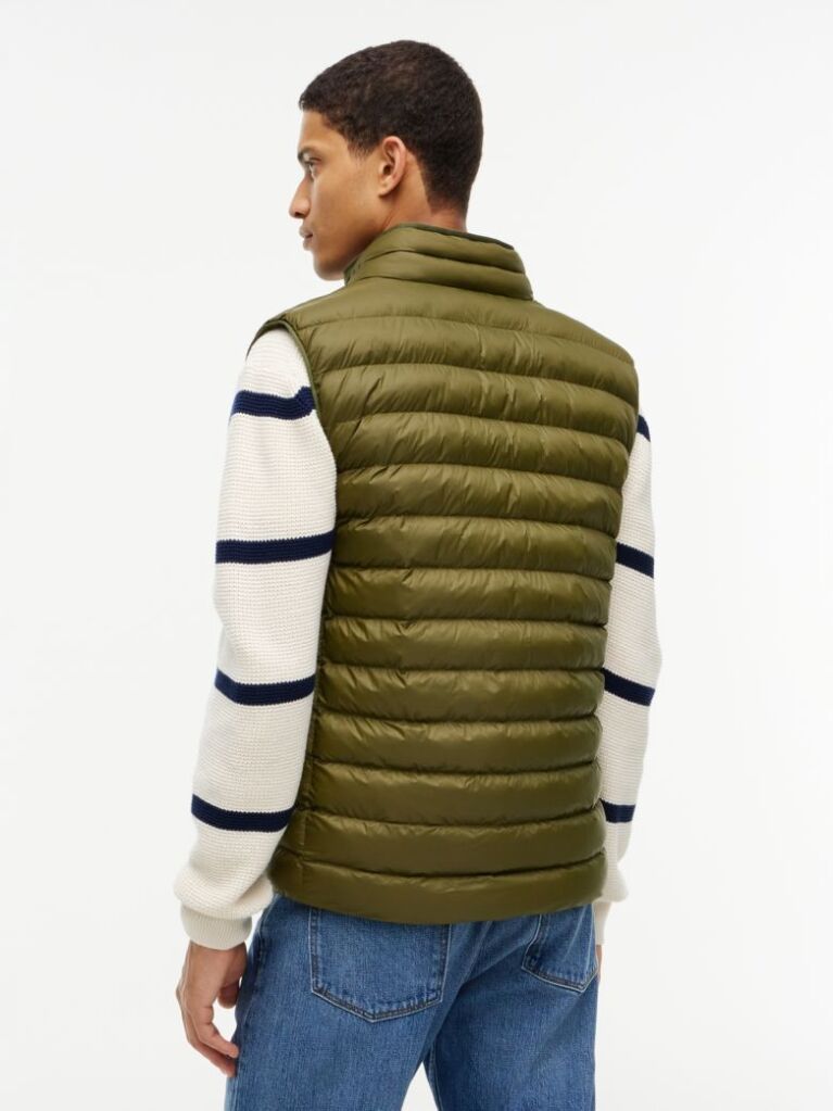 Green Packable Water Repellent Vest  Men