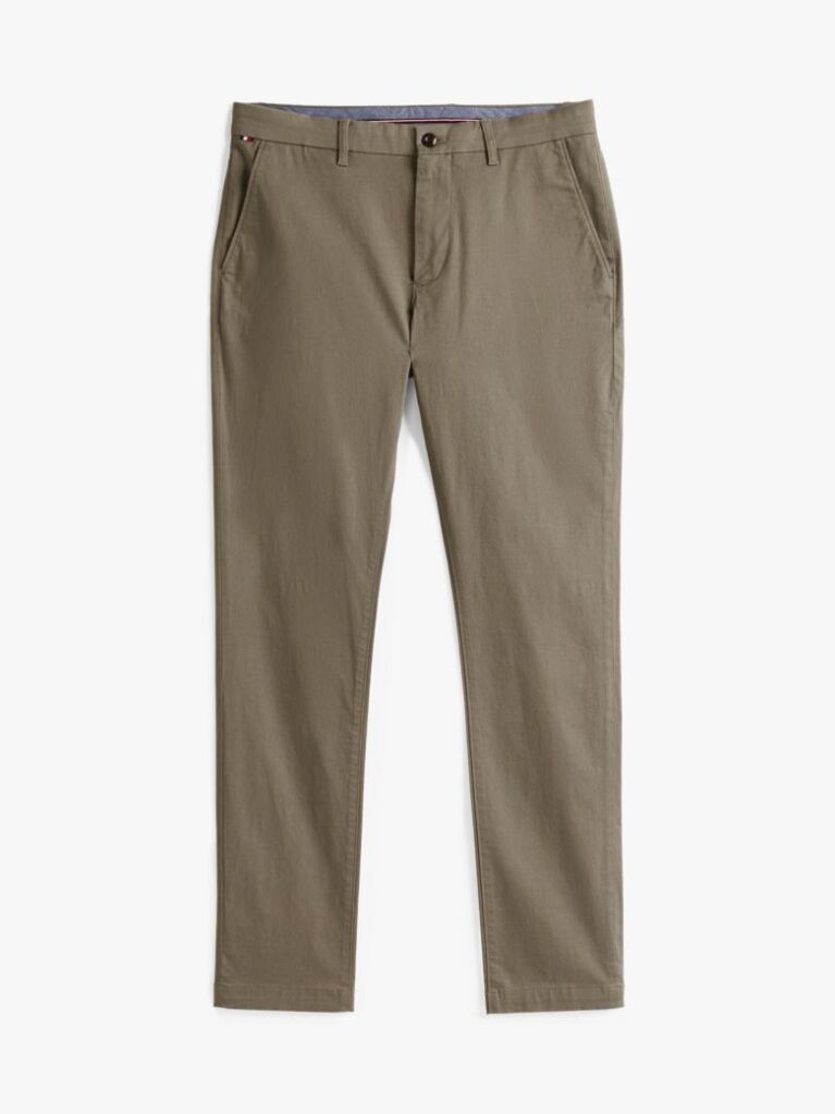Grey Slim Flag Embroidery Chinos  Men