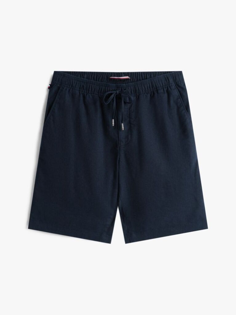 Blue Harlem Linen Blend Relaxed Bermuda Shorts  Men