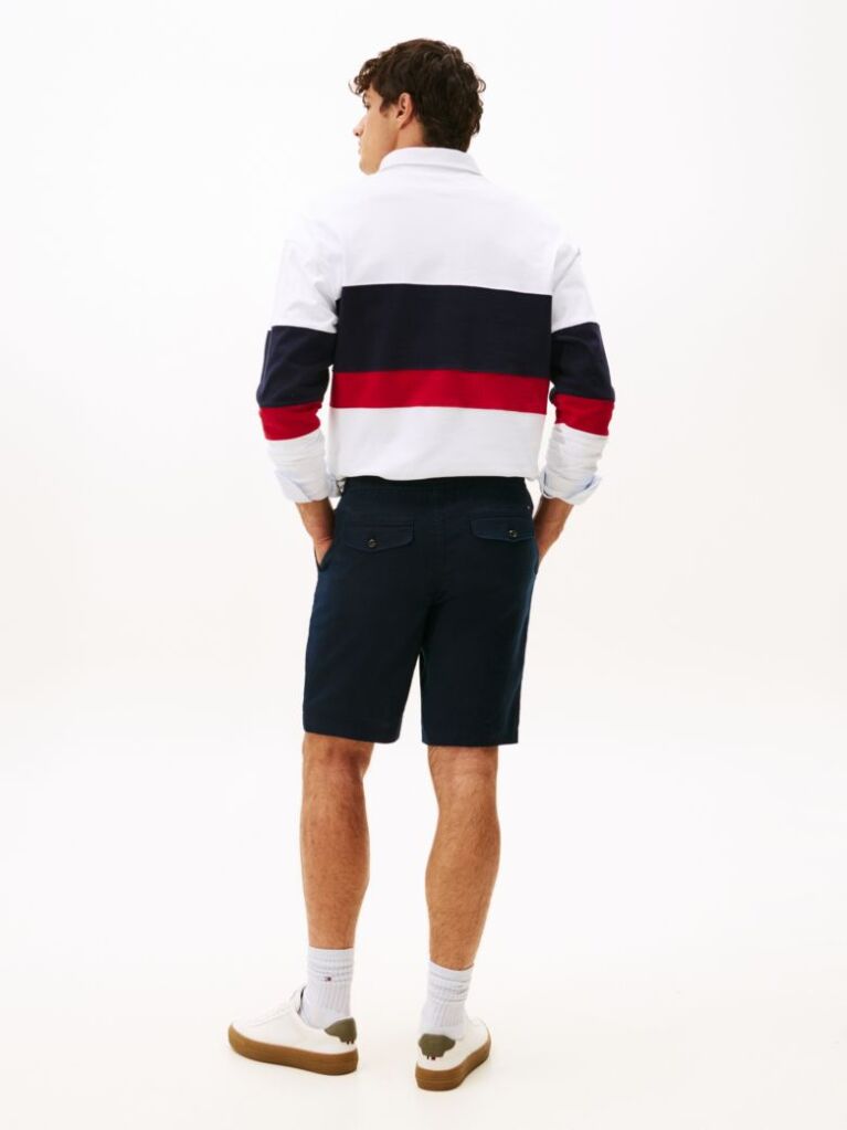 Blue Harlem Linen Blend Relaxed Bermuda Shorts  Men
