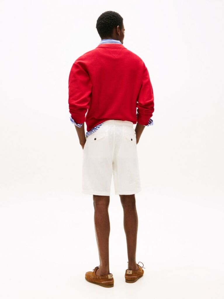 White Harlem Linen Blend Relaxed Bermuda Shorts  Men