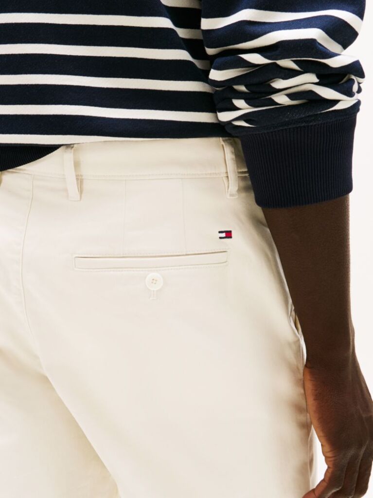 White Denton Stretch Cotton Straight Chinos  Men