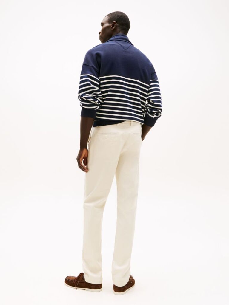 White Denton Stretch Cotton Straight Chinos  Men