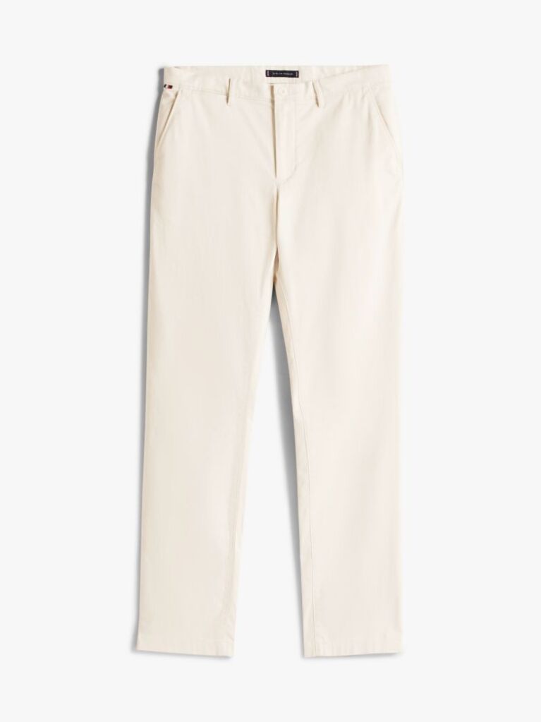 White Denton Stretch Cotton Straight Chinos  Men