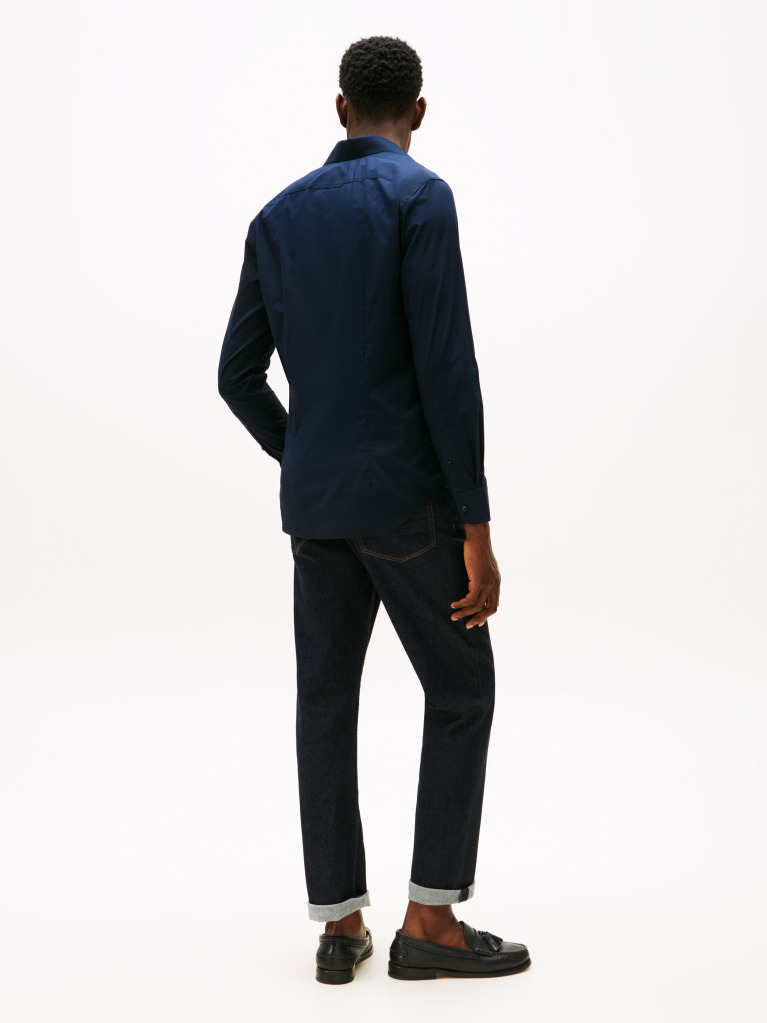 Blue Flex Slim Fit Poplin Shirt  Men