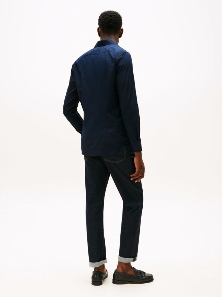 Blue Flex Slim Fit Poplin Shirt  Men